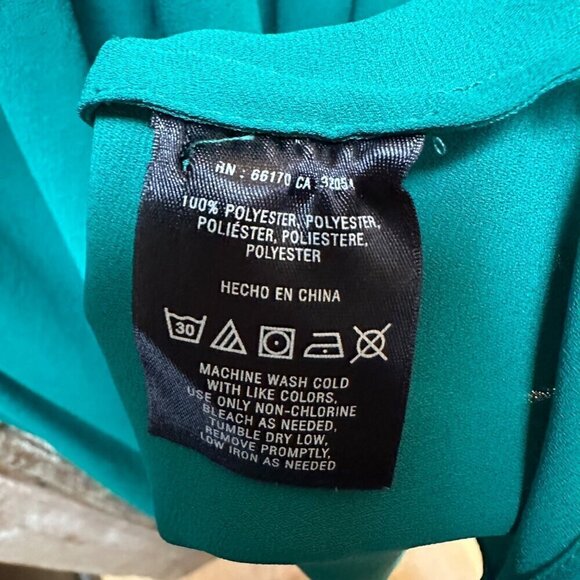 Anthropologie Dress Maeve Green Chiffon Valparaiso Bow Career Work Size 2 - Picture 9 of 9